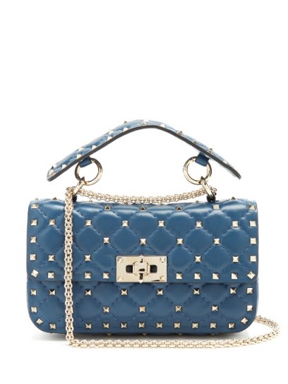 VALENTINO Rockstud Spike small quilted-leather shoulder bag