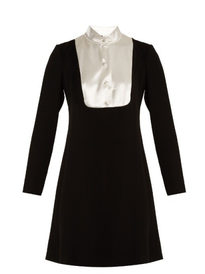 LANVIN Satin-bib crepe dress