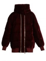 STELLA MCCARTNEY Stefani oversized quilted-velvet jacket ~ dark red jackets ~ burgundy coats