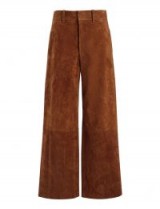 JOSEPH Suede Stretch Ferrandi Crop Trousers / rust-brown cropped pants