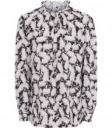 REISS TABBIE PRINTED RUFFLE-COLLAR BLOUSE