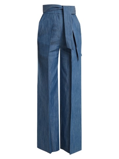 VIKA GAZINSKAYA Tie-waist wide-leg denim trousers