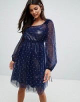 Tresophie Silver Glitter Ruffle Dress