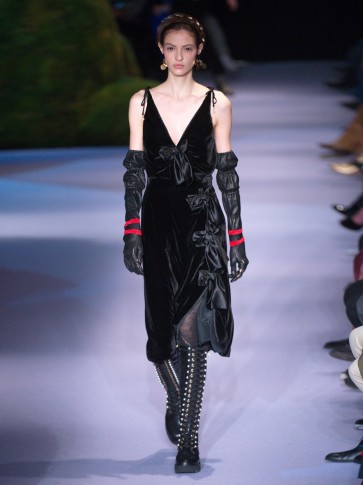 ALTUZARRA Valente bow-embellished velvet skirt