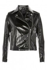 Topshop Vinyl Biker Jacket ~ black shiny jackets