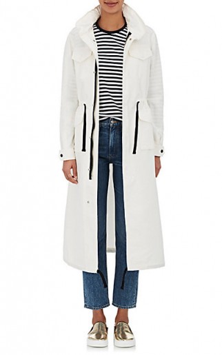 VIS Ā VIS Cotton-Linen Long Field Jacket ~ long stylish jackets ~ white fashion coats