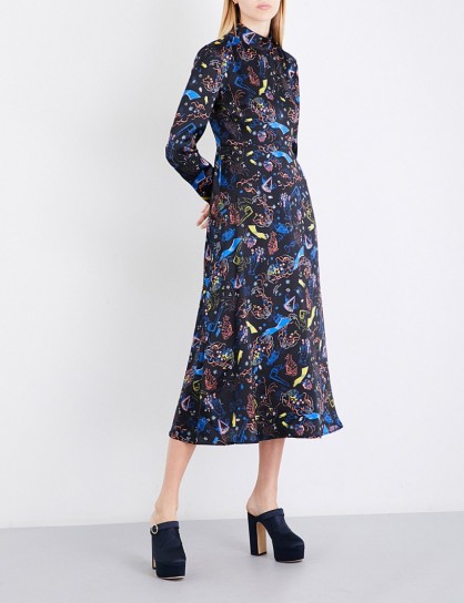 VIVETTA Provdience-print silk-charmeuse dress