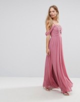 Y.A.S Cold Shoulder Maxi Dress ~ long mauve party dresses