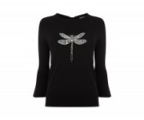 Oasis ZSL DRAGONFLY KNIT / black knitted fluted sleeve tops