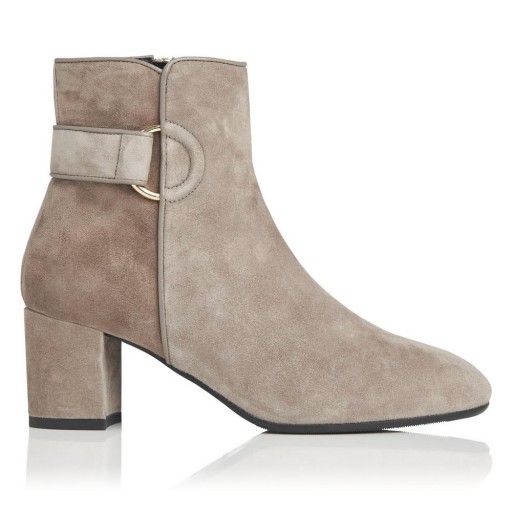 L.K. BENNETT ABI SILVER BIRCH SUEDE ANKLE BOOTS