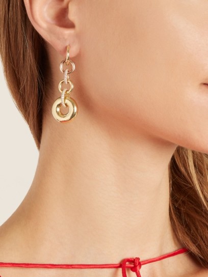 SPINELLI KILCOLLIN Alexa diamond, yellow-gold & rose-gold earrings