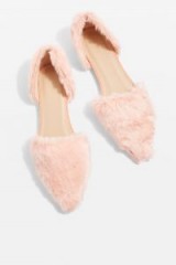 TOPSHOP – ALI Faux Fur Two Part Flats ~ luxe style flat shoes