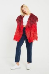 Angel Chen Sparkle Fringed Jacket ~ shaggy red jackets