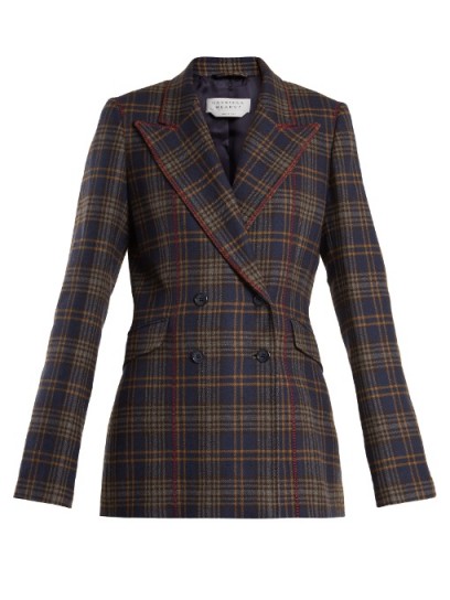 GABRIELA HEARST Angela double-breasted checked wool blazer / tailored check print blazers / smart and stylish jackets