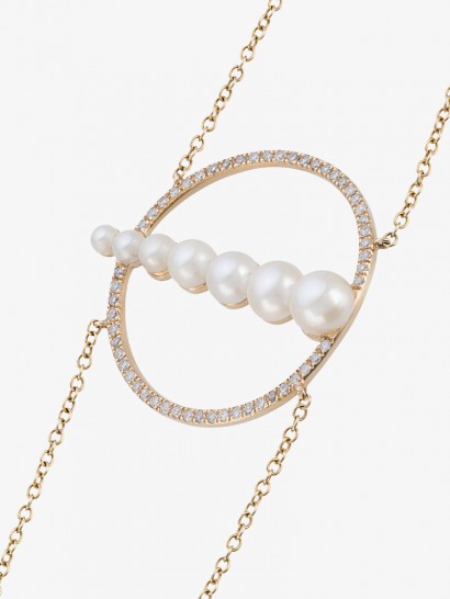 Anissa Kermiche Corne De Gazelle Dore Blanc Pearl Choker ~ luxe chokers