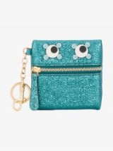 Anya Hindmarch Green Circulus Eyes Coin Purse / glittering green purses