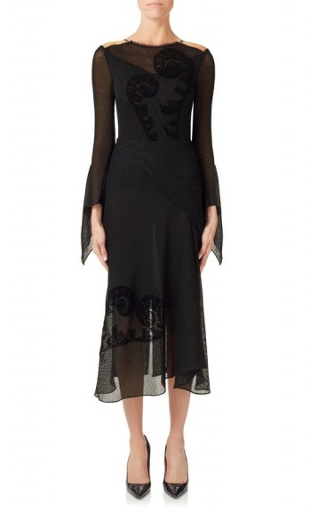 Roland Mouret ASTERLEIGH DRESS ~ chic lbd ~ black semi sheer dresses