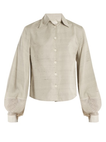 LEMAIRE Balloon-sleeve cotton-blend shantung shirt