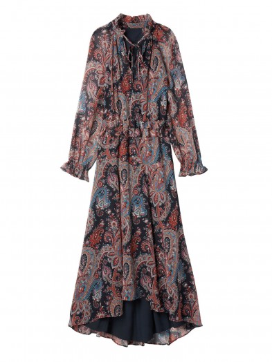 Banana Republic x Olivia Palermo Paisley Tie-Neck Dress ~ chic boho dresses