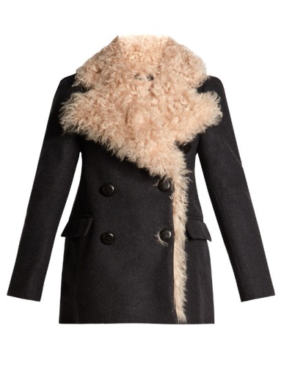 SABEL MARANT Berit double-breasted shearling-lined coat ~ casual luxe coats