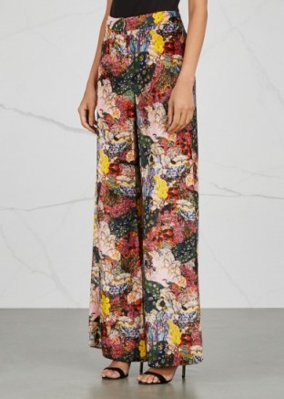 ERDEM Birte printed wide-leg velvet trousers