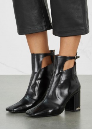 TOGA PULLA Black glossed leather ankle boots