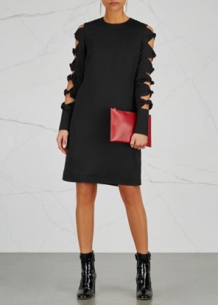 VICTORIA VICTORIA BECKHAM Black knot-embellished dress ~ chic lbd