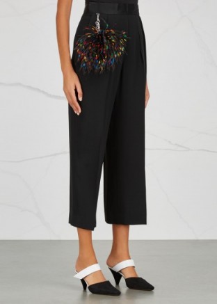 CHRISTOPHER KANE Black pompom-embellised cady trousers