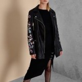 River Island Black RI Studio embroidered leather jacket / floral jackets