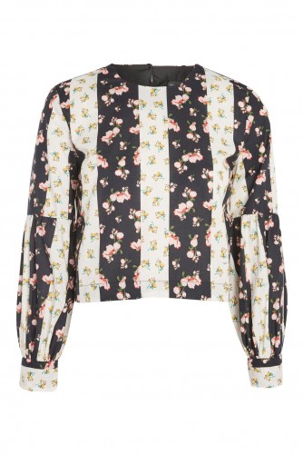 Topshop Block Floral Stripe Top | flower printed tops