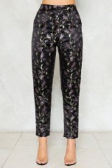 Nasty Gal Blossom of Your Love Satin Pants ~ black floral trousers