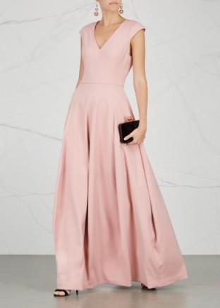 HALSTON HERITAGE Blush flared gown ~ pale pink gowns