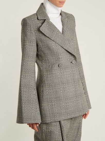 ELLERY Boycott Prince of Wales-checked wool jacket ~ check print suit jackets ~ flared sleeved suits