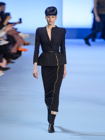 HAIDER ACKERMANN Calder corset-stitched hourglass wool jacket ~ chic structured black jackets