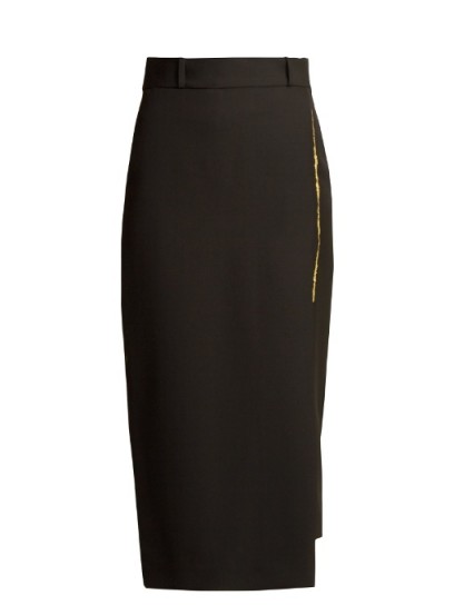 HAIDER ACKERMANN Calder wool pencil skirt ~ black midi skirts