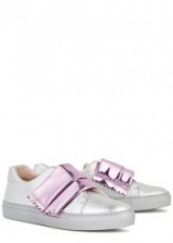 MINNA PARIKKA Candy Rapper silver leather trainers / shiny metallic sneakers