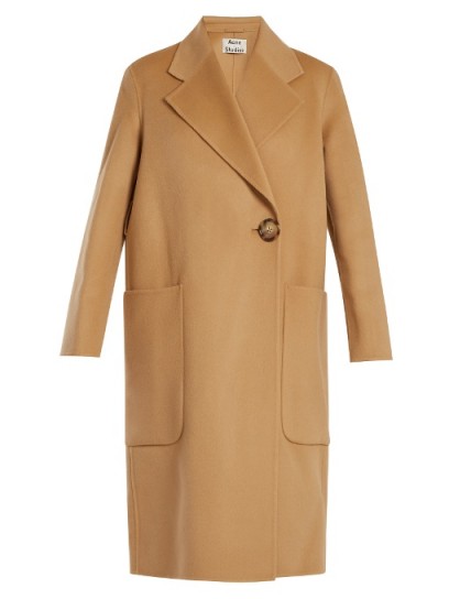 ACNE STUDIOS Carice double-breasted wool-blend coat ~ oversized camel coats