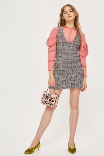 Topshop Check A-Line Pinafore Dress / checked dresses / pinafores