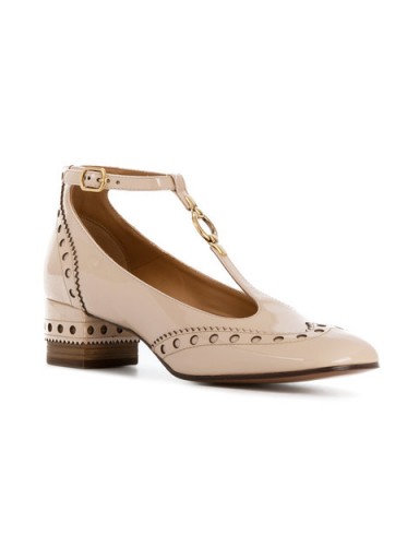 CHLOÉ Perry pumps – beige patent leather shoes