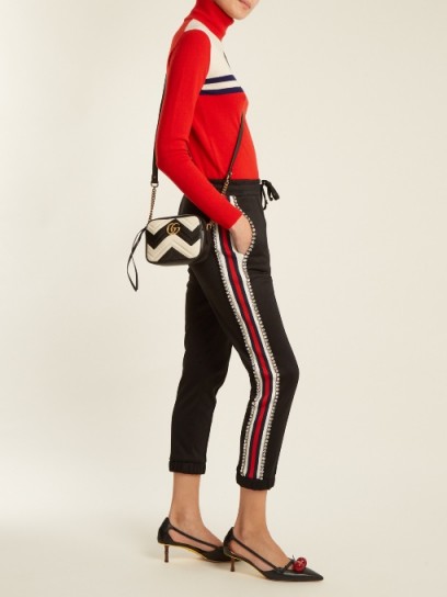 GUCCI Crystal-embellished cropped jersey trousers ~ chic pants