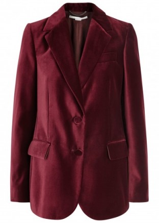 STELLA MCCARTNEY Dark red velvet blazer ~ stylish blazers ~ luxe jackets