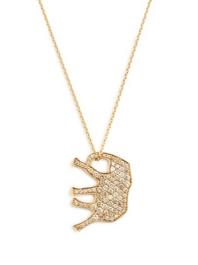 MARC ALARY Diamond & yellow-gold elephant necklace ~ animal pendants ~ luxe jewellery