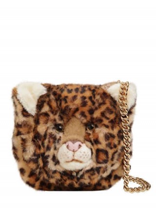 DOLCE & GABBANA LEOPARD PLUSH & EMBOSSED LEATHER BAG