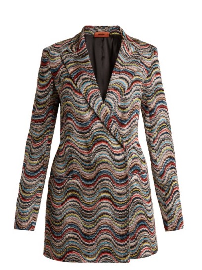 MISSONI Double-breasted peak-lapel wave-pattern blazer