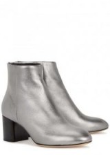 RAG & BONE Drea gunmetal leather ankle boots ~ metallic ankle boots