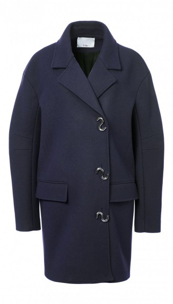 TIBI FELTED WOOL OVERSIZED COAT ~ stylish navy winter coats