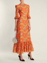 THE VAMPIRE’S WIFE Festival Liberty floral-print cotton dress – orange printed dresses