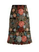 REDVALENTINO Floral macramé-embroidered midi skirt