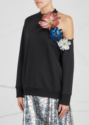 CHRISTOPHER KANE Floral-embellished cotton sweatshirt