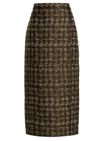 CARL KAPP Forest hound’s-tooth pencil skirt ~ chic straight skirts